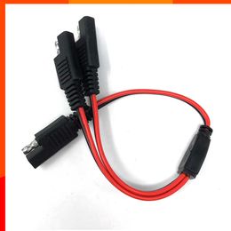 Car New DIY 1 to 2 SAE Power Extension Cable Adapter Connector 2 Pin Quick Connect Disconnect Plug SAE Power Extension Cable 18AWG 300mm