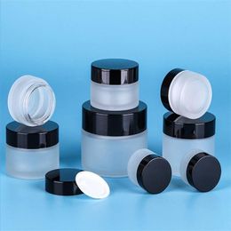 5g 10g 15g 20g 30g 50g Cosmetic Empty Bottle Frosted Glass Jars Refillable Makeup Cream Container Packaging Cjfco