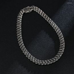 Chains Emmaya Iced Out Cuban Necklace Chain Hip Hop Jewelry Choker Gun Black Color Rhinestone CZ Clasp For Mens Rapper Necklaces Link