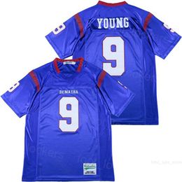 High School 9 Chase Young DeMatha Football Jerseys Film Stitched Breathable Pure Cotton HipHop For Sport Fans Team Purple College Moive Pullover University Retro