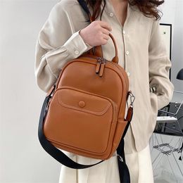 School Bags Fashion Women Backpacks Vintage High Quality Leather Female Ladies Bag Korean Student Backpack Preppy Style Designer