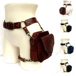 Waist Bags Steam Punk Retro PU Bag Casual Small Square Hip Packs For women's Crossbody Cross Multifunction Outdoor Leg Phone Pouch 230426