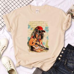 Women's T Shirts Dachshund Tee Women Streetwear Harajuku Y2K Shirt Girl Anime Clothing