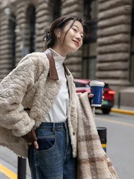 Women's Fur Woollen Coat Women Autumn Winter Korean Trend Ladies Imitation Jacket Single Breasted Female Thickened Top T960