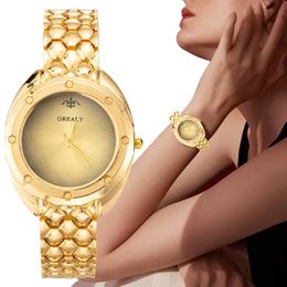 Wristwatches Luxury Texture Dial Women Fashion Watches Qualities Simple Ladies Quartz Gold Alloy Bracelet Strap Female Clock
