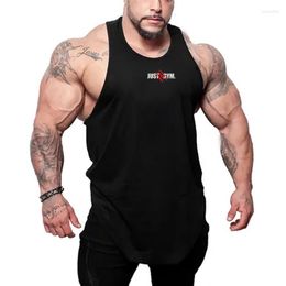 Men's Tank Tops Fitness Sleeveless T-Shirt Casual Cotton Breathable Loose Vests Gym Men Solid Fashion Print Singlets Summer Clothing