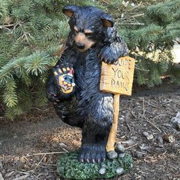 Garden Decorations Bear Accessories Christmas For Home Xmas Merry Decor Statue Statues Et Sculptures Navidad Noel