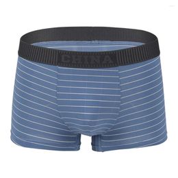 Underpants Men Sexy Underwear Low Waist Briefs U Pouch Boxers Striped Shorts Men's Hips Up Slip Homme