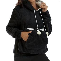 Women's Hoodies Autumn & Winter Thick Hoodie With Large Pocket Solid Color Pet Sweatshirt" 12 Sock