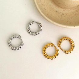 Hoop Earrings Women's Simple Twist 925 Sterling Silver Fashion Retro Chic Party Jewelry Accessories