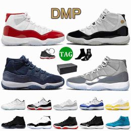 With Box JUMPMAN 11 Basketball Shoes Cherry 11s DMP Midnight Navy Cool Grey Retro Bred Women Mens Trainers Low Cement Grey Yellow Snakeskin Concord Spa