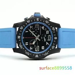 Bretiling High Quality Men's Watch Japan Quartz SuperQuartz Endurance Pro Avenger Chronograph Watches Rubber 1884 Men Watches Hardex Glass Wristwatches