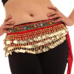 Stage Wear Women Belly Dance Coin Belt Velvet Skirt Wrap Bellydance Tribal Costume Hip Scarf Female Costumes