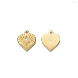 Charms 2Pcs Stainless Steel Gold Plated Peach Heart Sun Star Pendant For Diy Necklace Bracelet Earrings Jewellery Making Findings