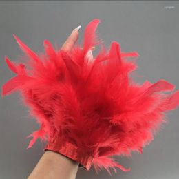 Decorative Flowers Real Fur Ostrich Feather Cuffs Wrist Sleeve Cuff Blazer Women Slap Bracelets Snap Bracelet Elegant