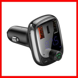 Quick Charge 4.0 Car Charger for Phone FM Transmitter Bluetooth Car Kit Audio MP3 Player Fast Dual USB Car Phone Charger Car-Charge Car-Charger Car Charging Quick Charge