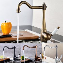 Kitchen Faucets Bathroom Basin Faucet Chrome Polished Sink Brass Swivel Ceramic Handle Faucet/ Mixer Tap