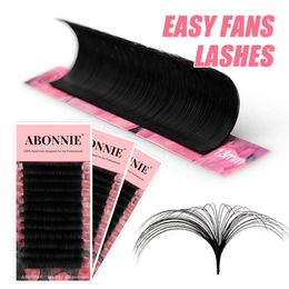 Makeup Tools Abonnie Super Soft Blomming Lashes Easy Fan Eyelash Extensions Mega Volume Fans 825m All Size Eyelashes Supplies for Eye Beauty 230425