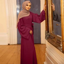 Ethnic Clothing Women's Muslim Dress Casual Loose Flare Sleeve Abaya Islamic Arab Kaftan Solid Colour Floor-length Roupas Femininas