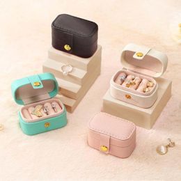 Cosmetic Bags Portable Mini Jewellery Organiser Display Travel Simple Gift Case Boxes Leather Earring Necklace Ring Holder Packaging Box