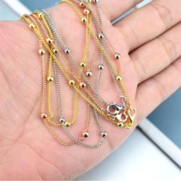 Chains 10pcs Universal Chain With Small Steel Ball Necklace Men's And Women's Basic Stainless Punk