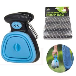 Bags Pet Pooper Scoopers With 1 Roll Poop Bag For Dog Travel Foldable Waste Bag Dispenser Picker Up Pet Dog Excreta Cleaner Cleaning