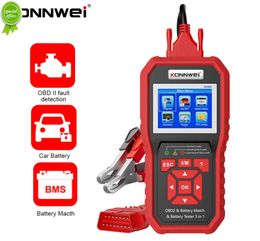 KONNWEI KW880 12V Car Battery Tester Analizer Auto Diagnostic Tool Battery Match 3 in 1 Car OBD2 Scanner Full OBD2 Function