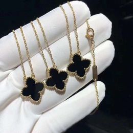 Designer earrings 4/Four Leaf Clover Charm Four Grass Necklace Black Agate VGold Double sided Classic Fashion Clavicle Chain Live Product Beimu