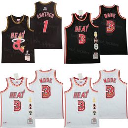 Moive BR Remix DJ Khaled Marble Jersey Basketball 1 Another Dwyane Wade 3 Breathable Retro Sports Pure Cotton Pullover Team Black White Vintage Shirt Film High