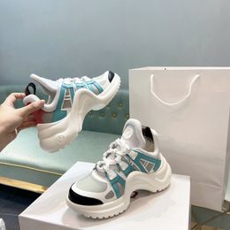 Fashion Designer shoes real luxury leather Handmade Multicolor Gradient Technical sneakers women famous shoe Casual Shoes Trainers brand S318 005