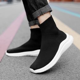 Autumn Men Sock Shoes Stretch Fabric Shoes Slip-On Over The Casual Shoes Men Pumps for Women 2021 Plus Size 45 Walking Flat