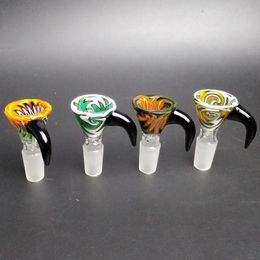 glass slide bowl glass bowl wig wag pinch slide swirl bong bowl slide 14mm herb slide with handle cool bong bowl piece Bowls Out of Bong Glass on Glass Water Pipe Bowls