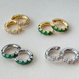 Hoop Earrings 925 Silver Needle Simple Zircon Circle Earring For Women Girls Party Wedding Jewellery Gift Eh926