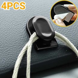 4Pcs Car Mounted Invisible Hook Self Adhesive Hooks Organizer Storage for USB Cable Headphone Key Universal Accessories