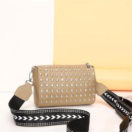 Evening Bags Women Crossbody Bag Genuine Leather Satchels Handbags And Purse Rivet Clutch Luxury Designer