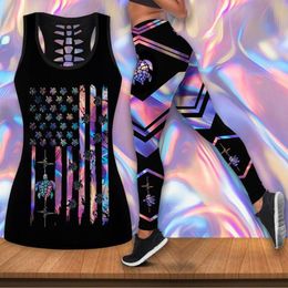 Leggings Fashion women's yoga pants Hologram Turtles 3D printed leggings and hollow vest women's casual sports leggings HL004