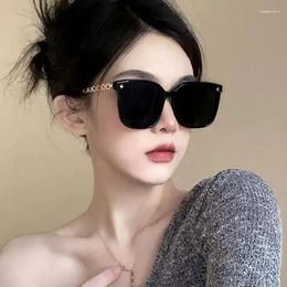 Sunglasses Korean Adult Square Frame Female Outdoor Sunshade Anti-UV Street Po Glasses Trend