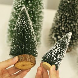 Decorative Flowers Mini Christmas Tree Pine Needles DIY Decorations For Home Table Navidad Xmas Ornaments Year Decor Kids Gift