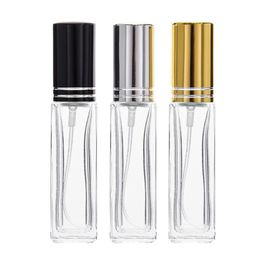 500pcs/lot 4ml 8ml mini glass perfume bottles Travel Spray Atomizer Empty perfume bottle With Black Gold Silver Spray Cap