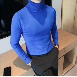 Men's Sweaters 2023 Fall/Winter Male High-Necked Knitwear Shirt/ British Style Casual Men Business Slim Pullover