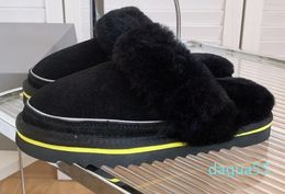 asman platform boot fur slipper ankle wool shoes sheepskin leather casual outside