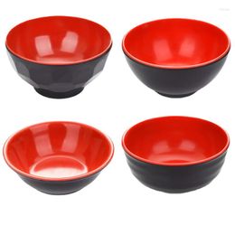 Bowls Black Red Melamine Noodle Restaurant Special Porcelain Tableware Lamian Noodles Rice Bowl