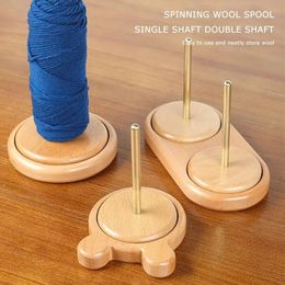 Craft Tools Wooden Yarn Holder Knitting Beginner Crochet Accessories Stand Sewing Thread Spool Wool Ball Winder Rotation 231124