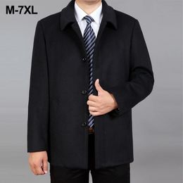 Men's Fur Faux Men Wool Jacket Autumn Woolen Coat Pea Winter Warm Blend Zipper Trench Man Stand Collar Clothing 231124