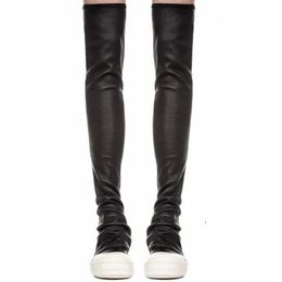 Over 229 Women Knee High Trainers Winter Casual Brand Snow Spring Flats Shoes Black Big Size Mid-calf Boots 231124