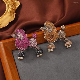 Brooches Morkopela Big Rhinestone Poodle Brooch Dog For Women Cute Puppy Animal Collar Badges Pin 2 Colours Fashion Jewellery Gift