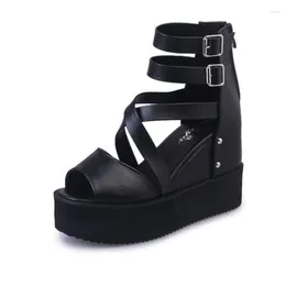 Sandals Women Summer Fashion Women's Wedge Cross Straps Casual High Heels Sandalias De Mujer