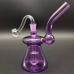 Lila Wasserpfeife Bubbler Ölbrenner Rohr Glasbong Handpfeifen Wasserpfeifen Dab Rig Blunt Bubbler Recycler Wasserpfeife beste Qualität