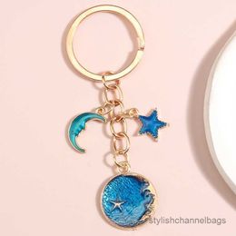 4pcs Keychains Cute Enamel Keychain Cloud Key Ring Starry Sky Key Chains Souvenir Gifts For Women Men Handmade Jewelry