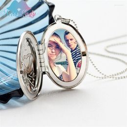 Pendant Necklaces Miss Lady Floating Locket Pocket Watch Put Po Open Close Fashion Love Necklace For Women Jewellery MLA1013